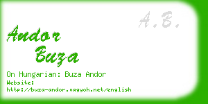 andor buza business card